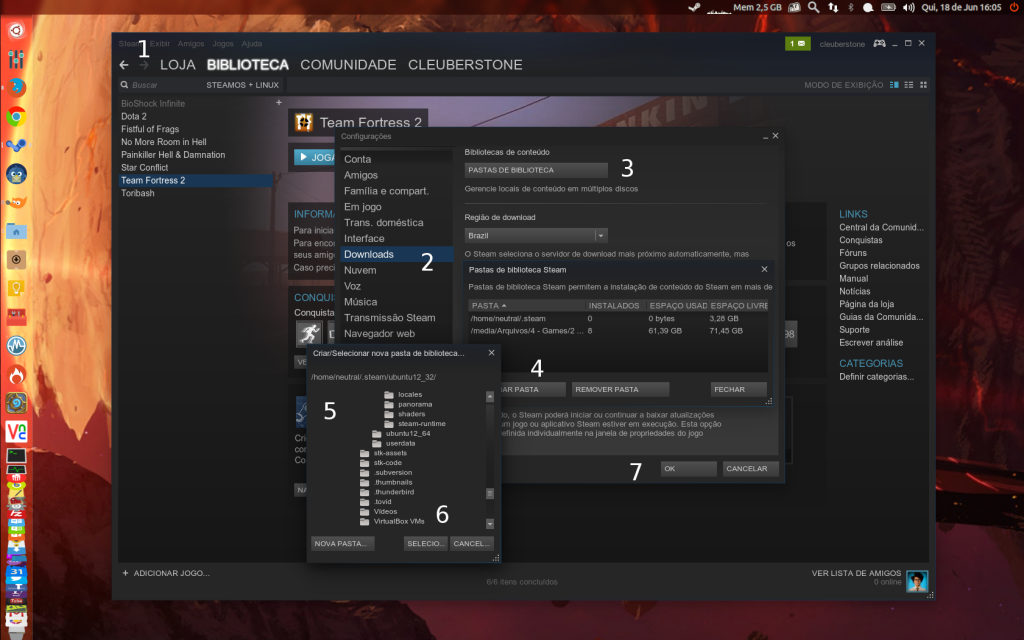 Instalar jogos steam em outro SSD - Linux - Diolinux Plus